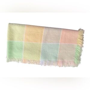 Feltman Bros Hand Loomed 41"x43” Pastel Acrylic Handwoven Baby Blanket Vintage